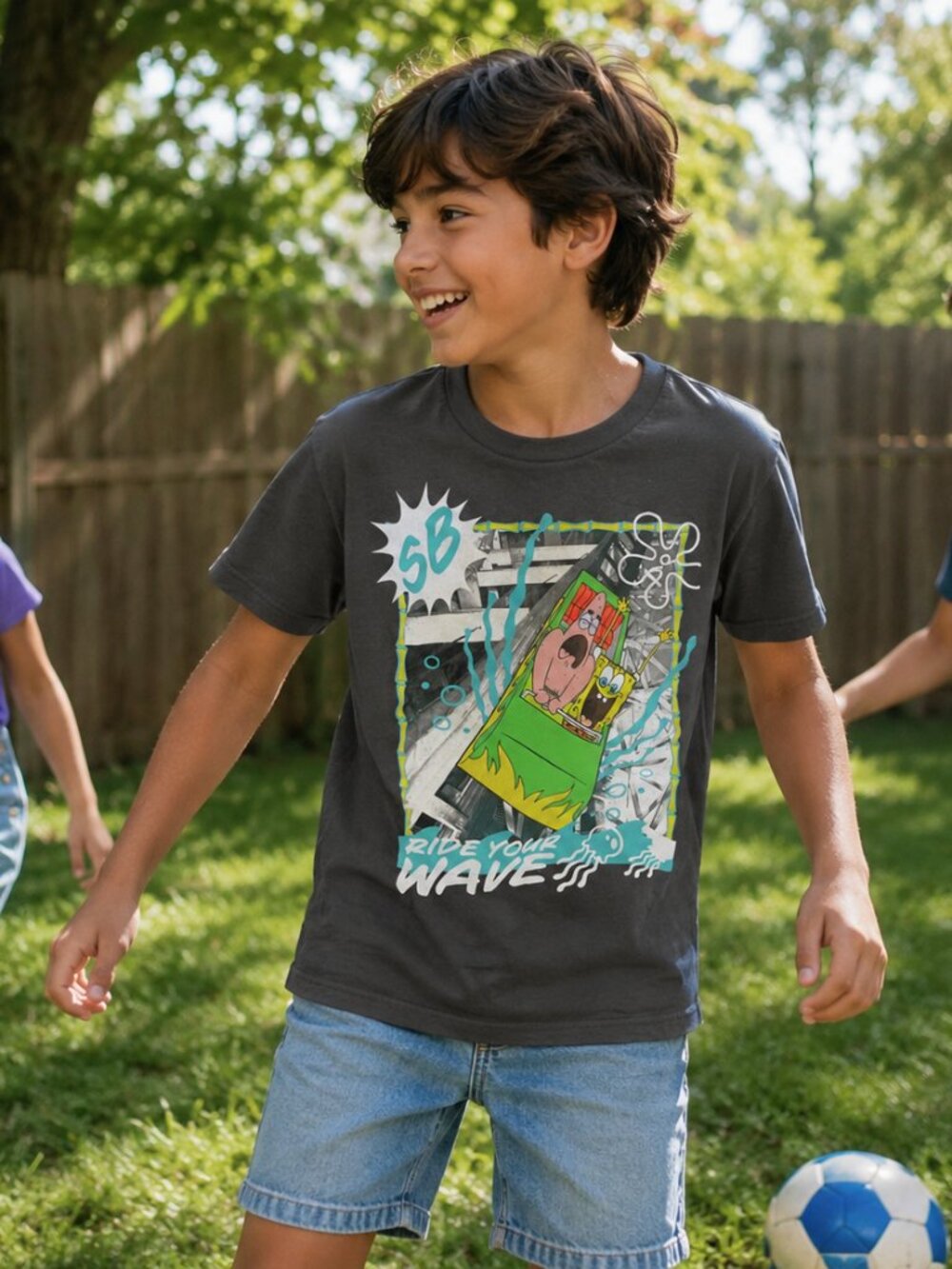 Nickelodeon SpongeBob SquarePants Ride Your Wave Graphic T-Shirt Youth Large 10-